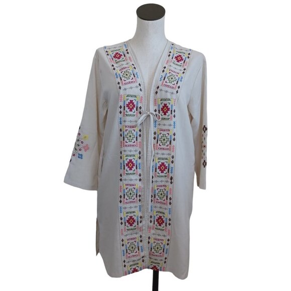 Umgee USA Embroidered Cardigan Open Front with Tie and Pockets Size Small NEW - Picture 12 of 12